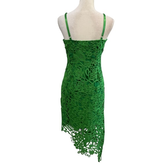 Adelyn Rae Crochet Lace Sleeveless Asymmetrical Hem Dress Small Green NWT - Picture 12 of 16